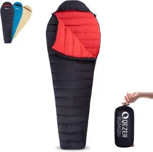 Ultralight Down Sleeping Bag for Adults with 600 Fill Power, Compact Sleeping Bag with Compression Sack for Backpacking, Hiking and Camping