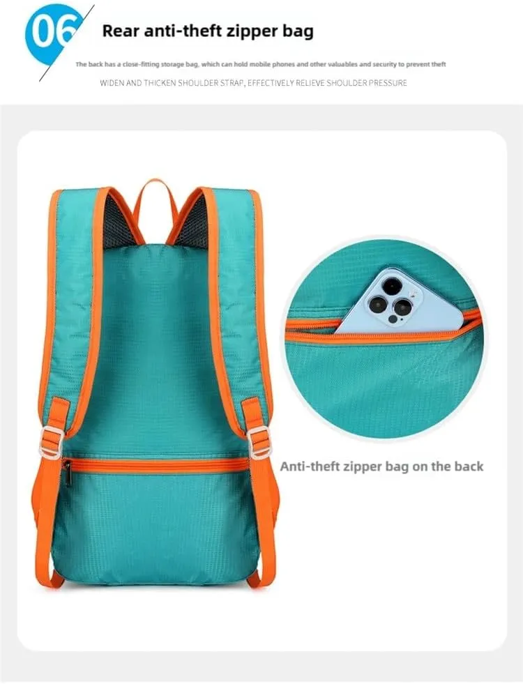 Ultralight foldable hiking backpack, waterproof travel backpack, multi-pocket design for outdoor camping hiking (black)