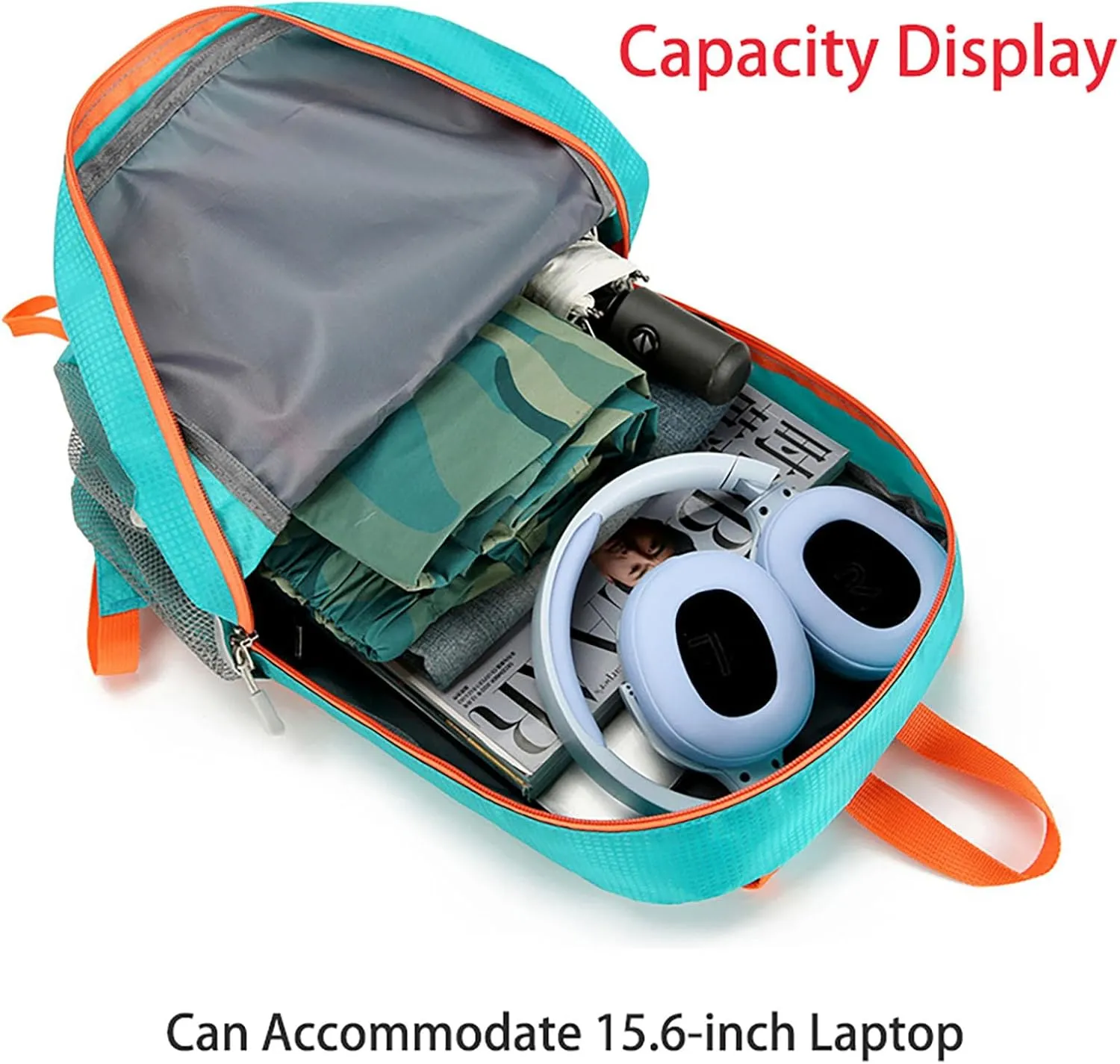Ultralight Lightweight Large Capacity Packable Foldable Outdoor Travel Camping Hiking Backpack Rucksack (Black)