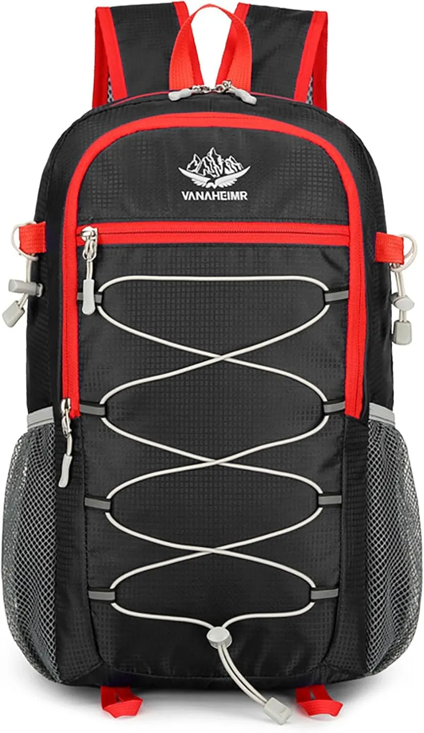 Ultralight Lightweight Large Capacity Packable Foldable Outdoor Travel Camping Hiking Backpack Rucksack (Black)