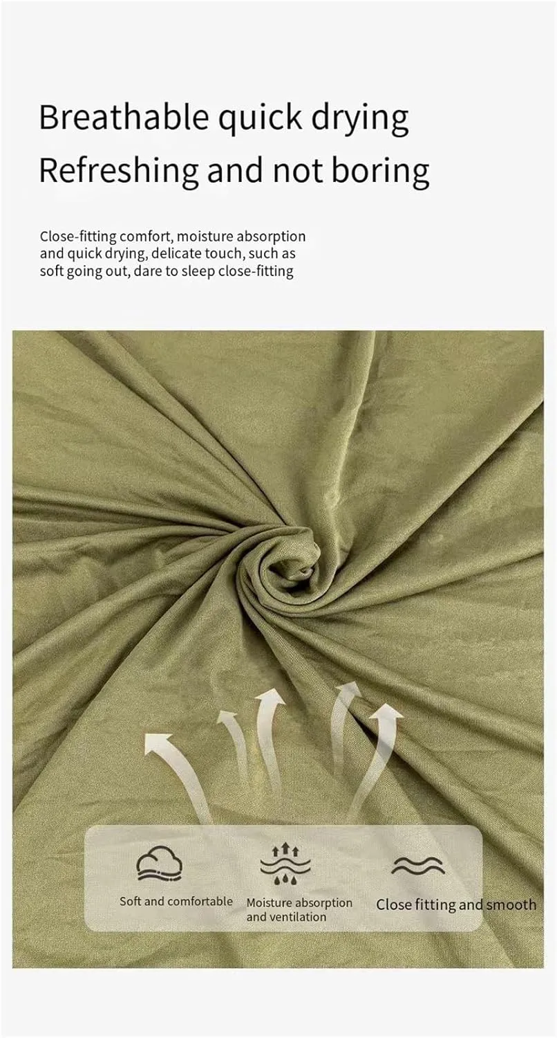 Ultralight Portable Sleeping Bag Liner - Dirt-Insulating Envelope Stretch Liner for Outdoor Camping - Removable & Washable for Adults(Skin Tone)