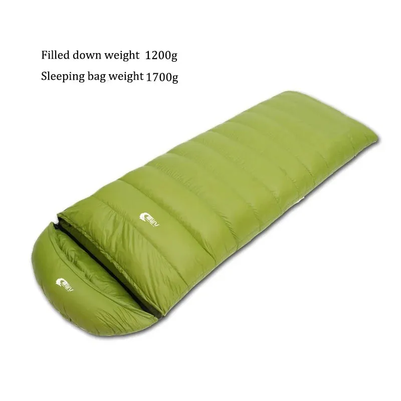 Ultralight Waterproof Envelope-Type Goose Down Sleeping Bag for Backpacking, Camping, and Travel