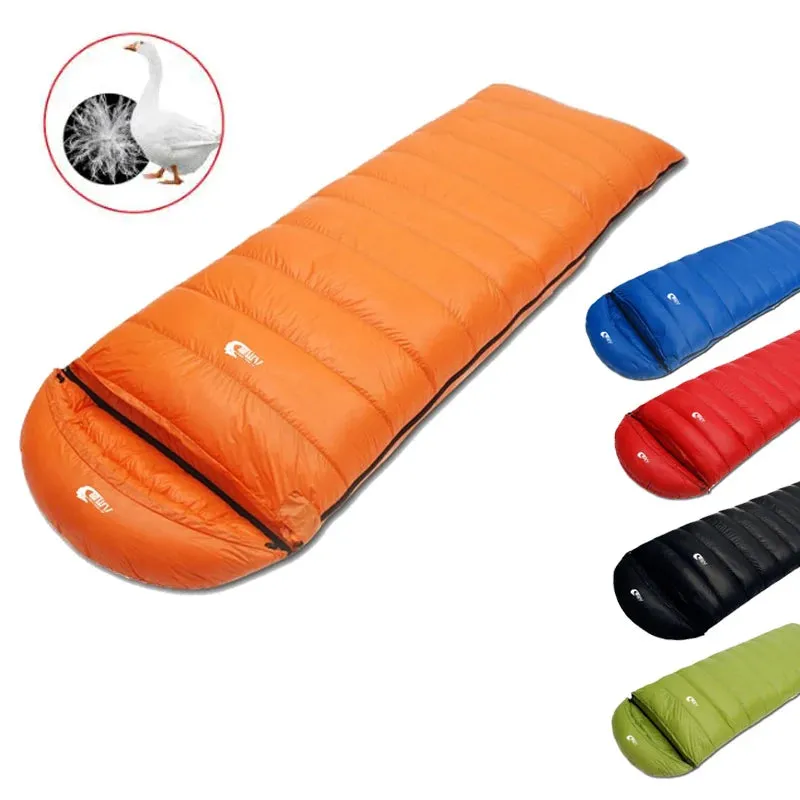 Ultralight Waterproof Envelope-Type Goose Down Sleeping Bag for Backpacking, Camping, and Travel