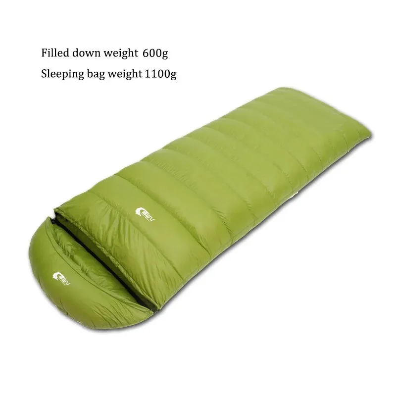 Ultralight Waterproof Envelope-Type Goose Down Sleeping Bag for Backpacking, Camping, and Travel