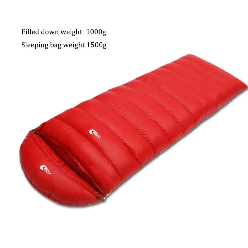 Ultralight Waterproof Envelope-Type Goose Down Sleeping Bag for Backpacking, Camping, and Travel