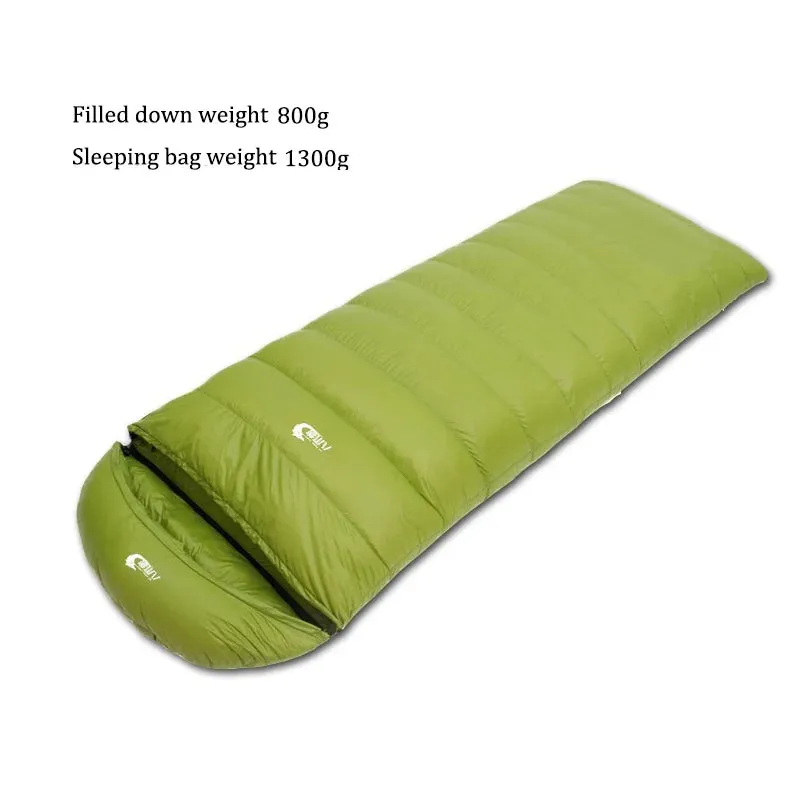 Ultralight Waterproof Envelope-Type Goose Down Sleeping Bag for Backpacking, Camping, and Travel