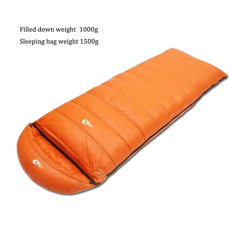 Ultralight Waterproof Envelope-Type Goose Down Sleeping Bag for Backpacking, Camping, and Travel