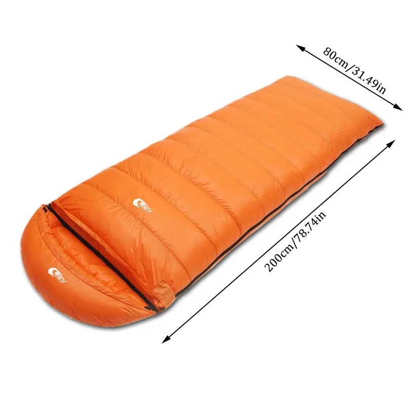 Ultralight Waterproof Envelope-Type Goose Down Sleeping Bag for Backpacking, Camping, and Travel