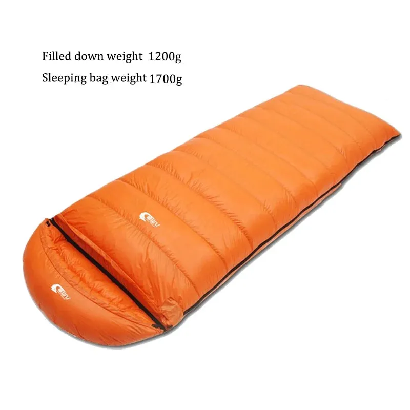 Ultralight Waterproof Envelope-Type Goose Down Sleeping Bag for Backpacking, Camping, and Travel