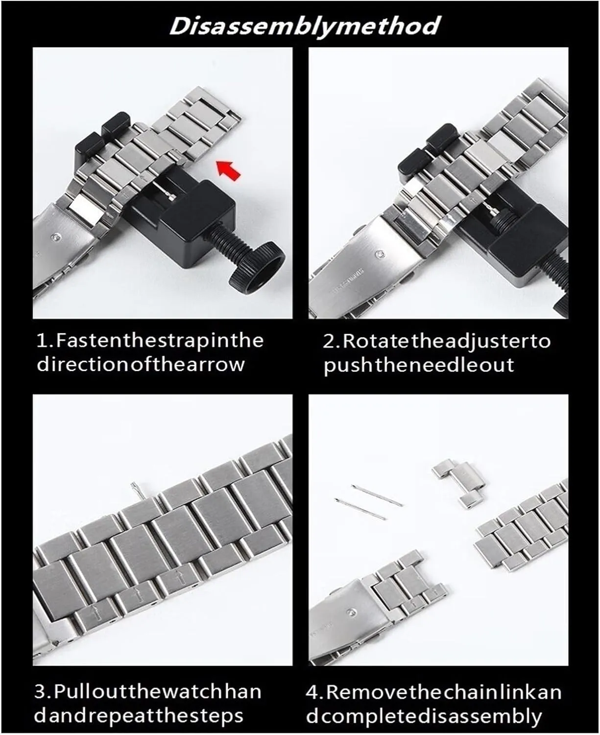 Universal 18mm 20mm 22mm 24mm 26mm 28mm 30mm Solid Classic Stainless Steel Band Metal Band Belt with Pin