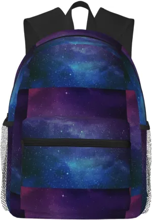 Universe with Stars and Galaxy Interstellar Casual Backpack Multi-Purpose Leisure Day Bag, Lightweight and Comfortable,fit for Vacation, Black, One Size