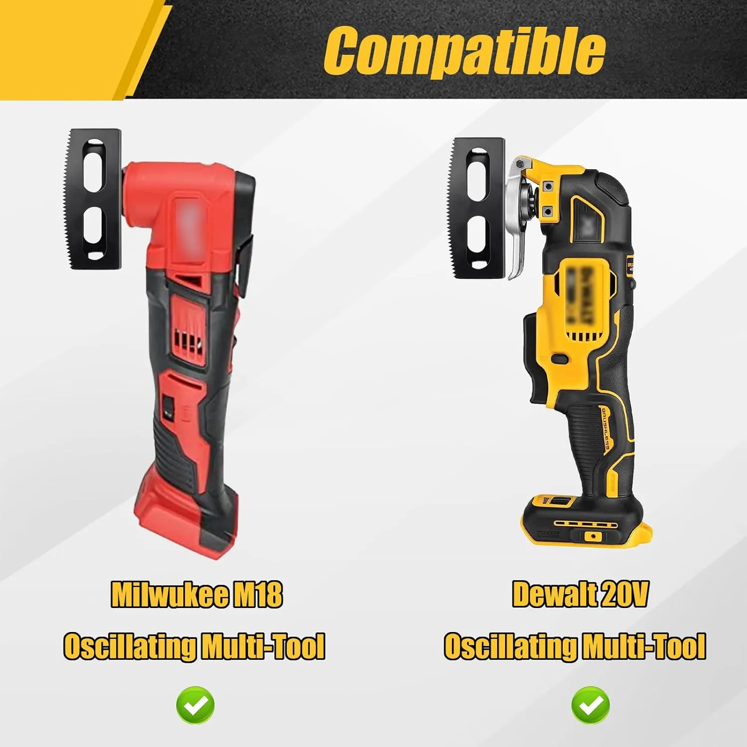Upgrade 2 Pcs Square Slot Cutter Compatible for Dewalt 20V & Milwukee M18 Oscillating Multi-Tool to Cut-in Single Gang Wall Boxes,Outlet Cutter for Drywall,Efficient Carving Tool,Black