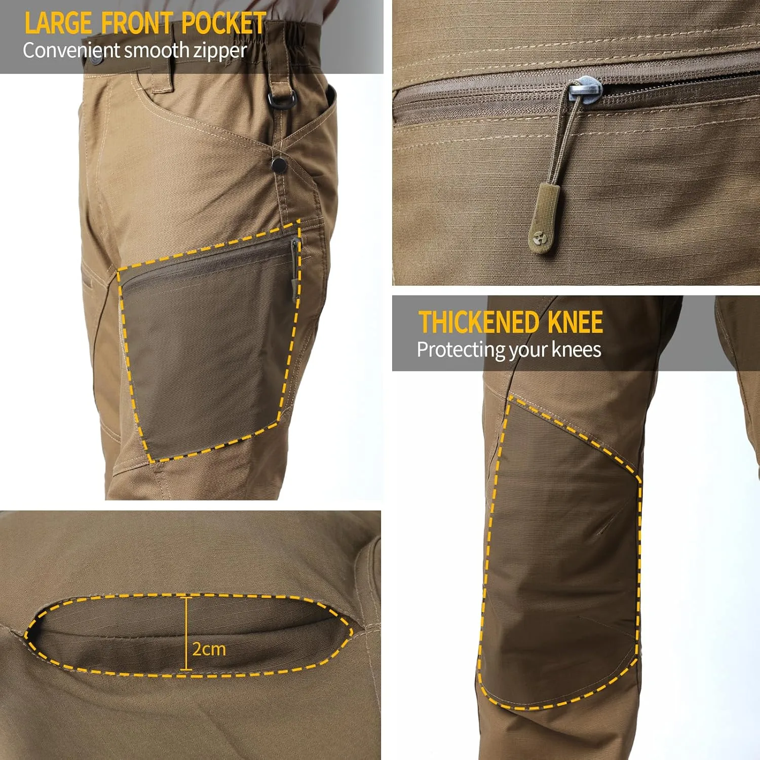 Urban Pro Men's Tactical Cargo Pant Waterproof Ripstop Durable Multi-Pocket Lightweight Work Hiking Outdoor