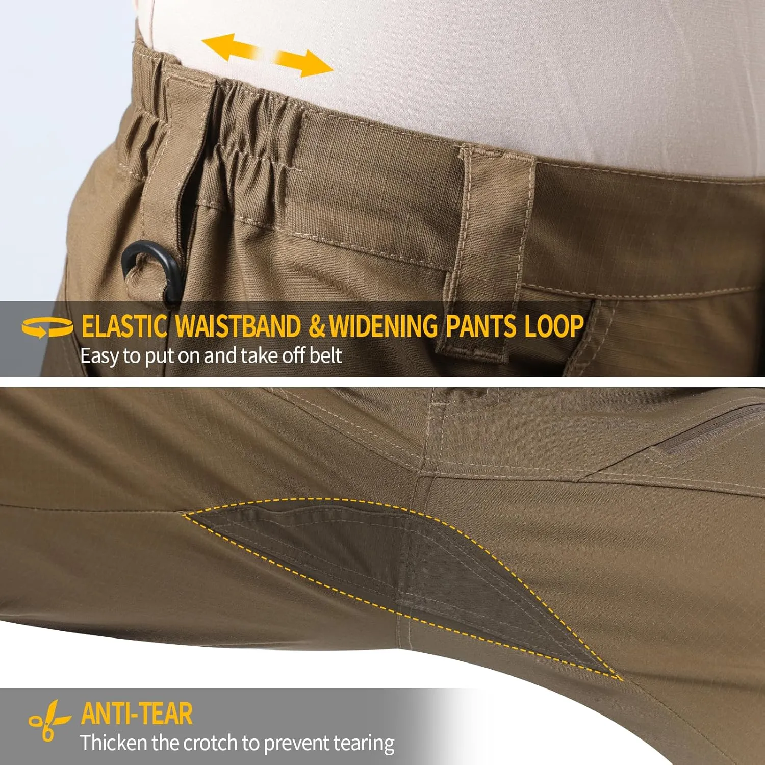 Urban Pro Men's Tactical Cargo Pant Waterproof Ripstop Durable Multi-Pocket Lightweight Work Hiking Outdoor