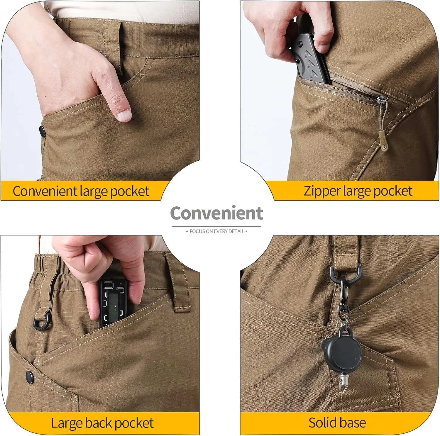 Urban Pro Men's Tactical Cargo Pant Waterproof Ripstop Durable Multi-Pocket Lightweight Work Hiking Outdoor