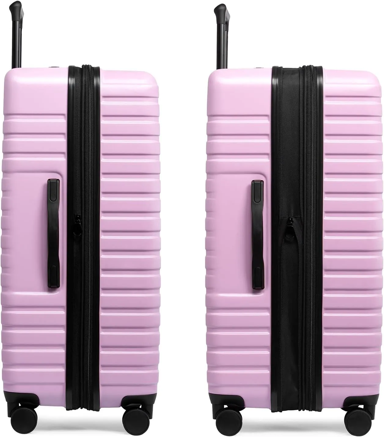 U.S. Traveler Boren Polycarbonate Hardside Rugged Travel Suitcase Luggage with 8 Spinner Wheels, Aluminum Handle, Lavender, Checked-Large 30-Inch