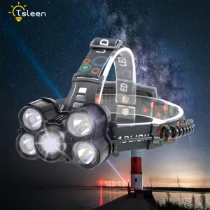 USB Headlamp CREE LED XML T6 Headlight 3200Lumens LED Headlamp Rechargeable Fishing Light Outdoor Lighting 18650 Battery Charger