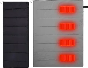 USB Heating Sleeping Bag, Lightweight Portable Waterproof Comfort Temperature Range 104~14℉ Heated Sleeping Bag Liner for 3-4 Season