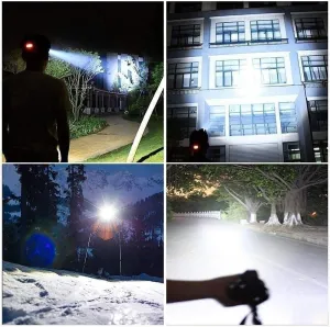 USB Rechargeable Headlamp 7 LED Headlamp Flashlight 200 Lumens 6 Modes Waterproof LED Head Torch Head Light with Red Light for Camping Fishing Car Repair Outdoor