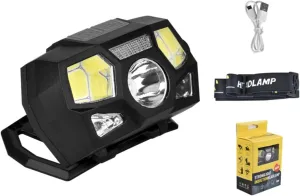 USB Rechargeable Headlamp Set 3 Modes Red/Black Led Xpe Cob Motion Sensor Ideal for Outdoor Activities