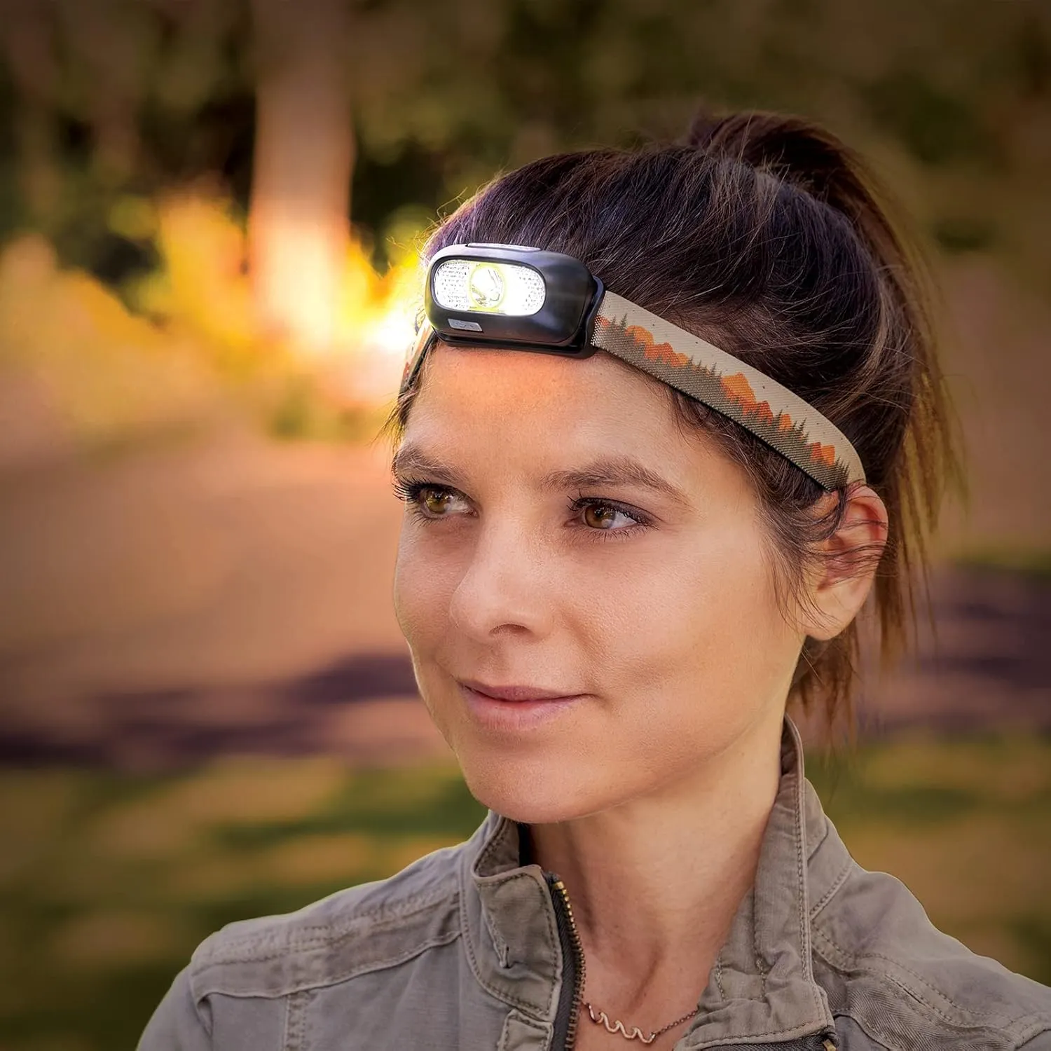 USB Rechargeable LED Headlamp 3W x 2 LED Water Resistant Adjustable Comfort Band Five Flash Modes One Size Fits Most - Breckenridge