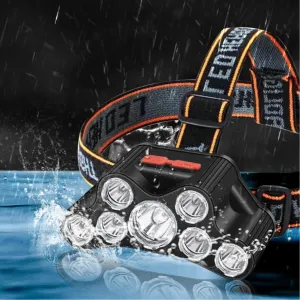 USB Rechargeable LED Headlight, Super Bright with 5 Working Modes, Long-Distance Headlamp, Waterproof Head-Mounted Flashlight