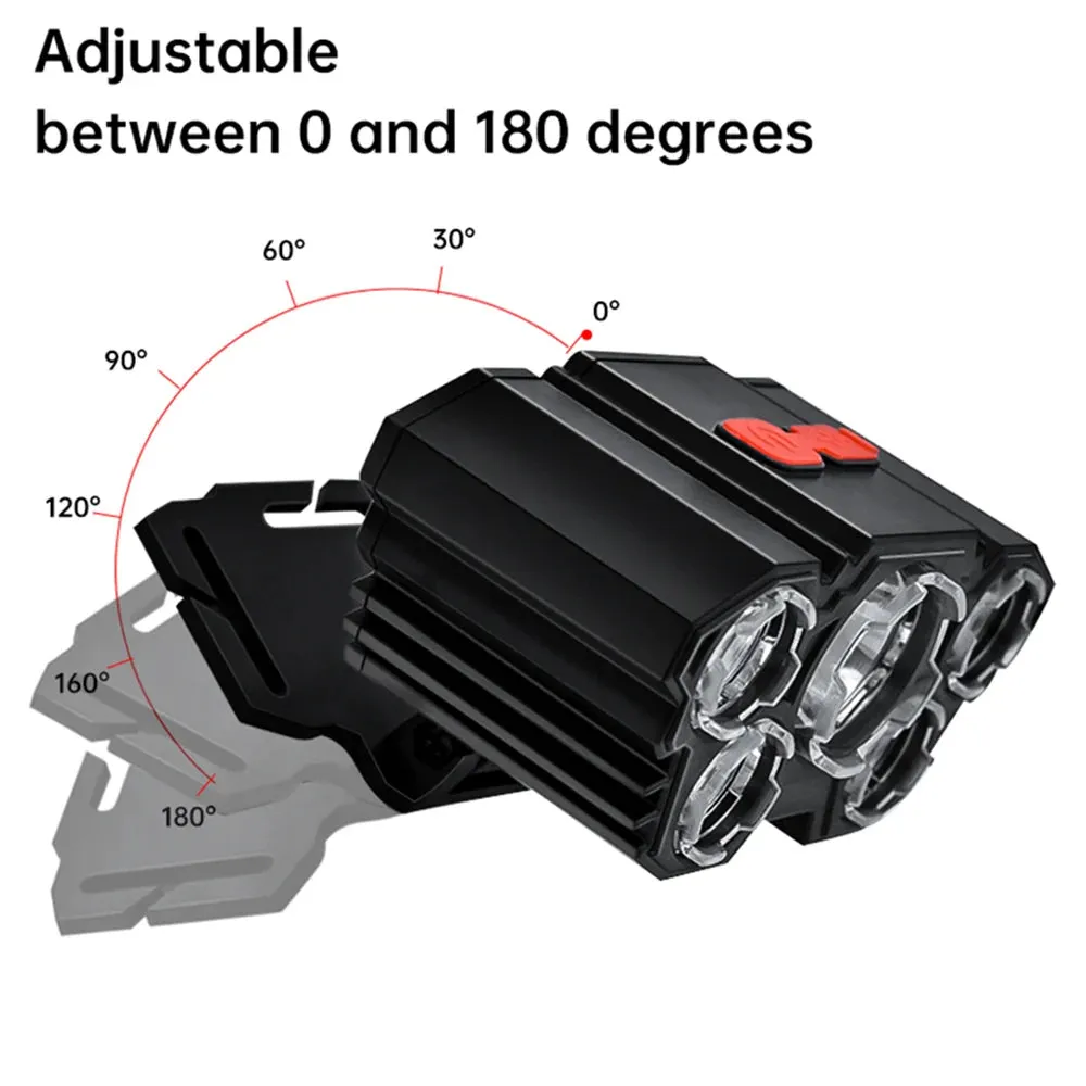 USB Rechargeable LED Headlight, Super Bright with 5 Working Modes, Long-Distance Headlamp, Waterproof Head-Mounted Flashlight