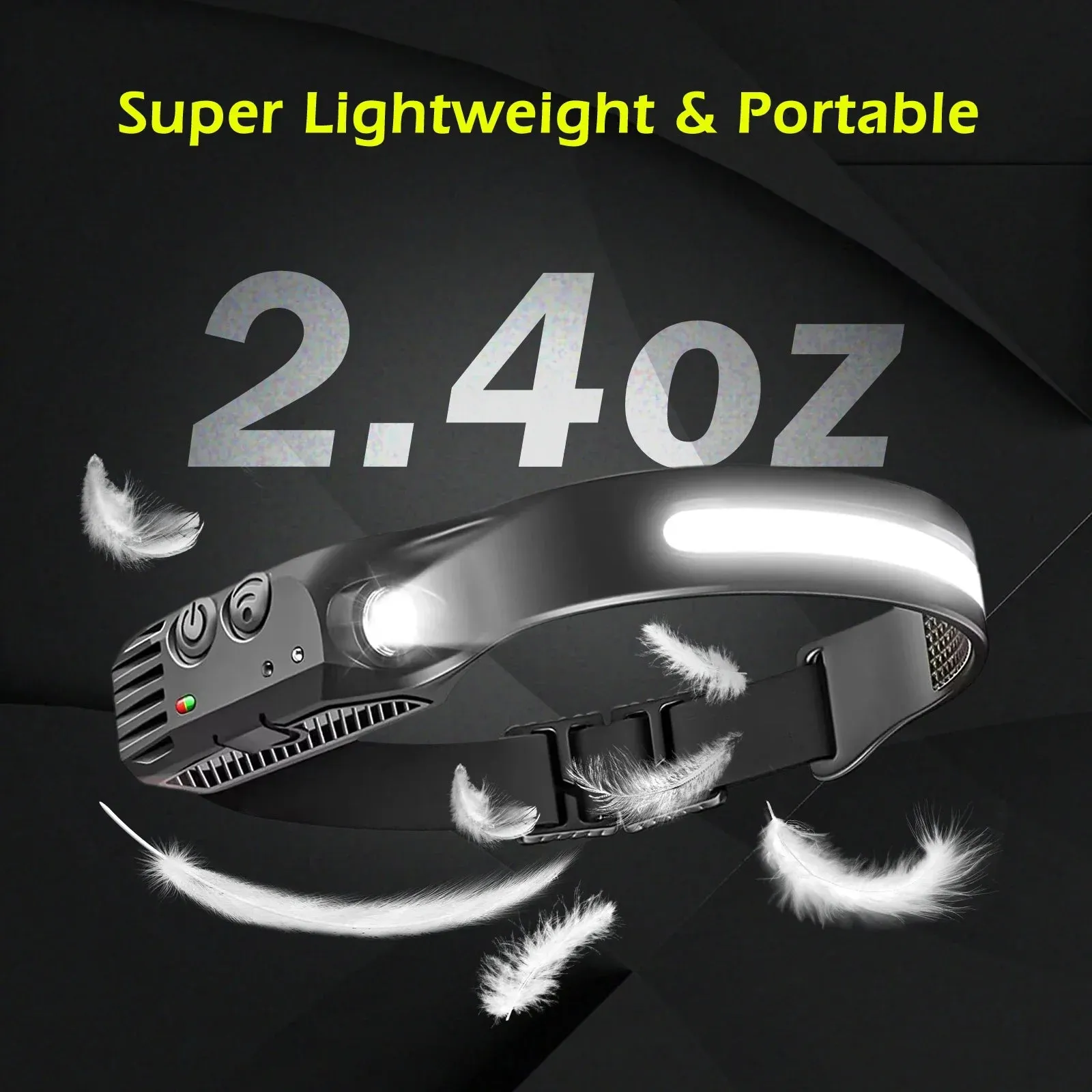 USB Rechargeable LED Sensor Headlamp COB Headlight Torch Waterproof Light for Fishing Camping