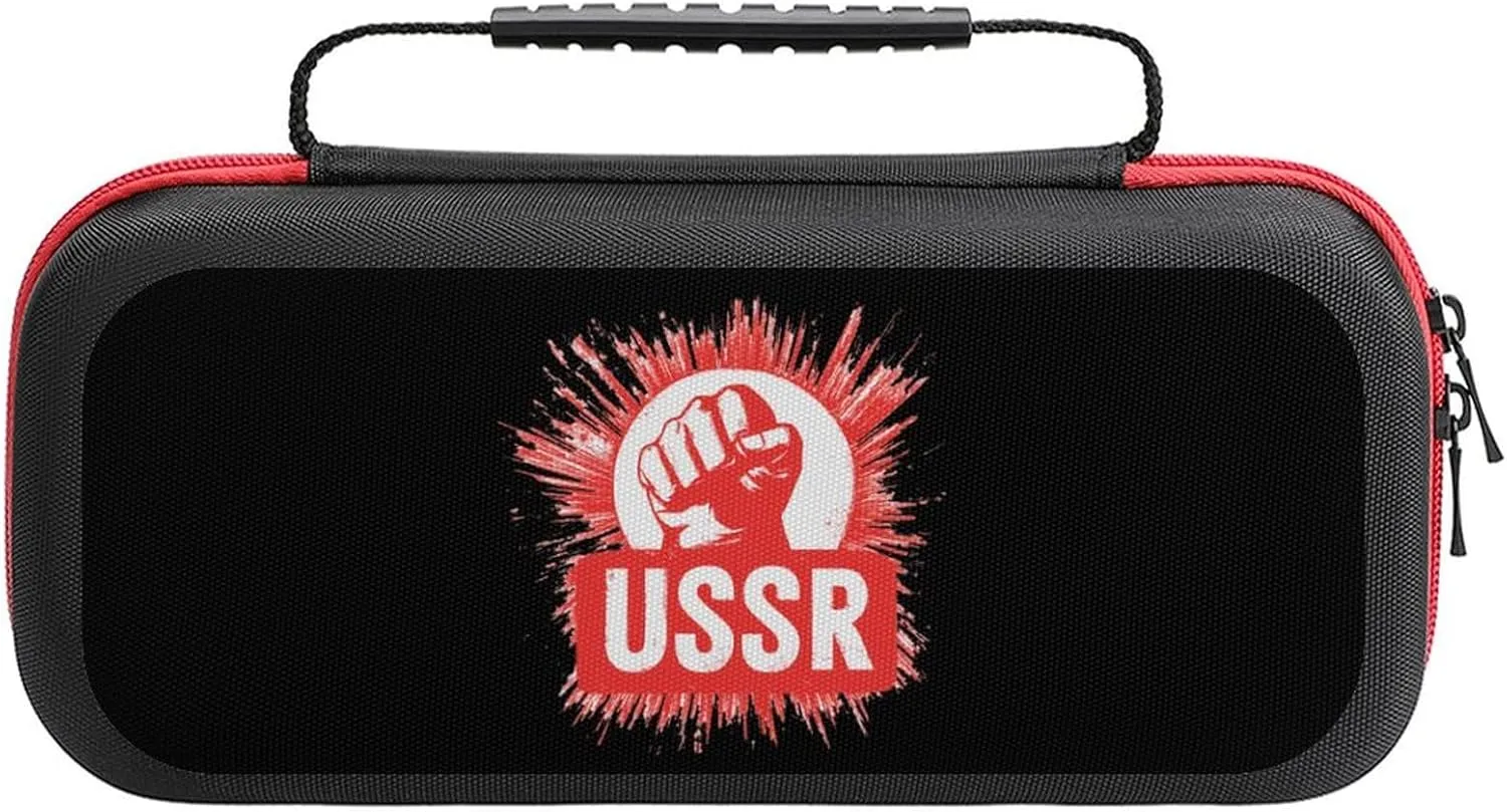 USSR CCCP Communist Portable Protective Shell Compatible with Switch Case Hard Travel Tote Bag with 20 Game Cartridges