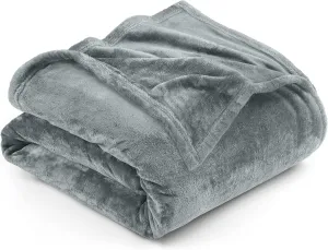 Utopia Bedding Fleece Blanket Full Size Ash Grey 300GSM Luxury Fuzzy Soft Anti-Static Microfiber Bed Blanket (90x84 Inch)