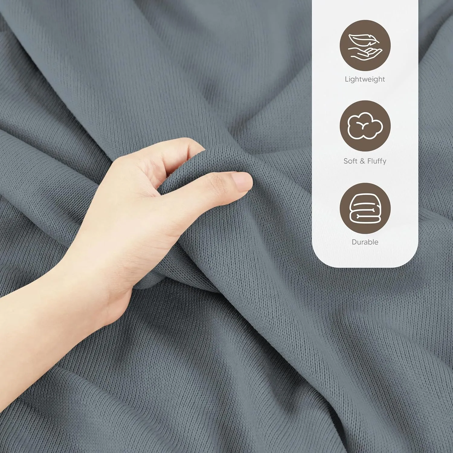 Utopia Bedding Knit Blanket Queen Size (90x90 Inches, Grey) Soft Lightweight Jersey Breathable Sweatshirt Blanket for Bed,Couch & Sofa