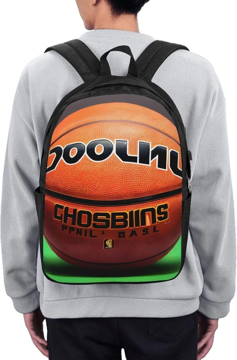 vacsAX Durable Ergonomic Backpack With - Large Capacity With USB Ports - Perfect For Women Men Basketball Background