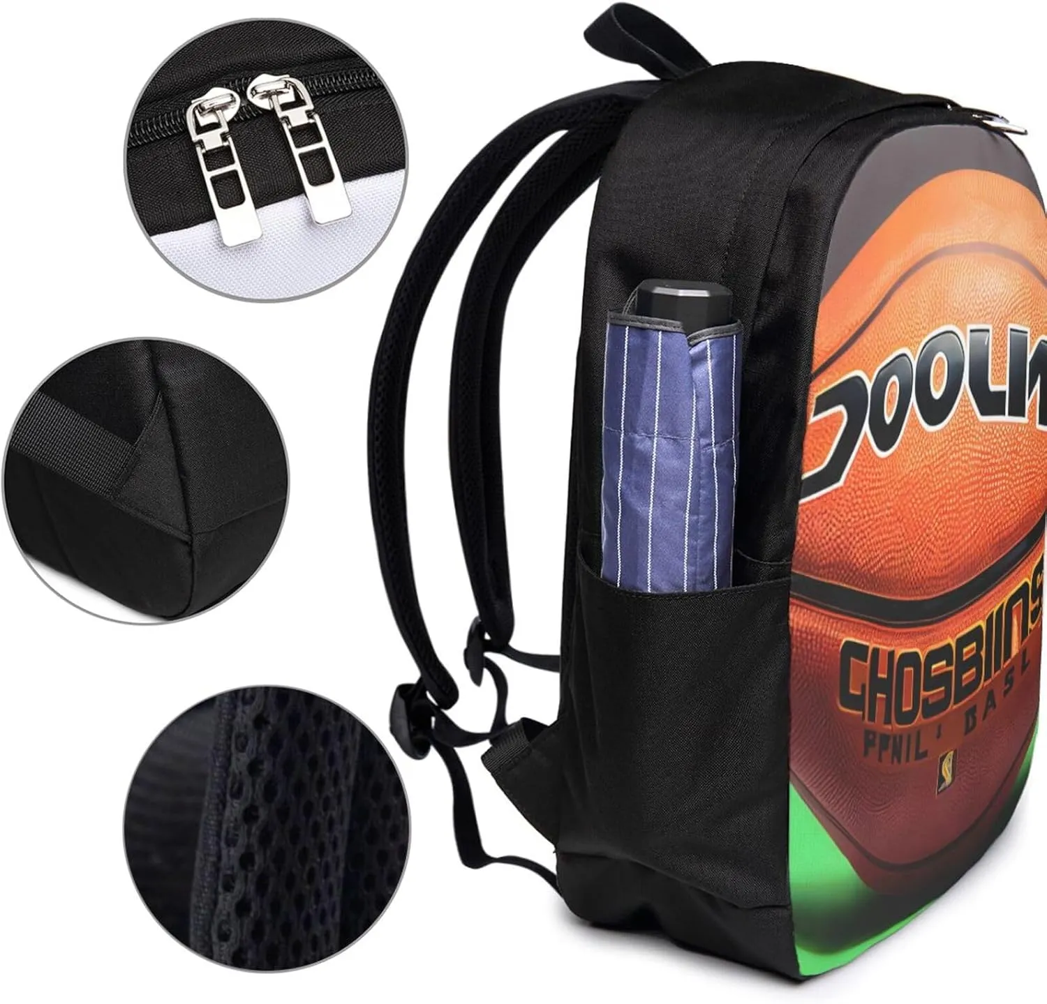 vacsAX Durable Ergonomic Backpack With - Large Capacity With USB Ports - Perfect For Women Men Basketball Background