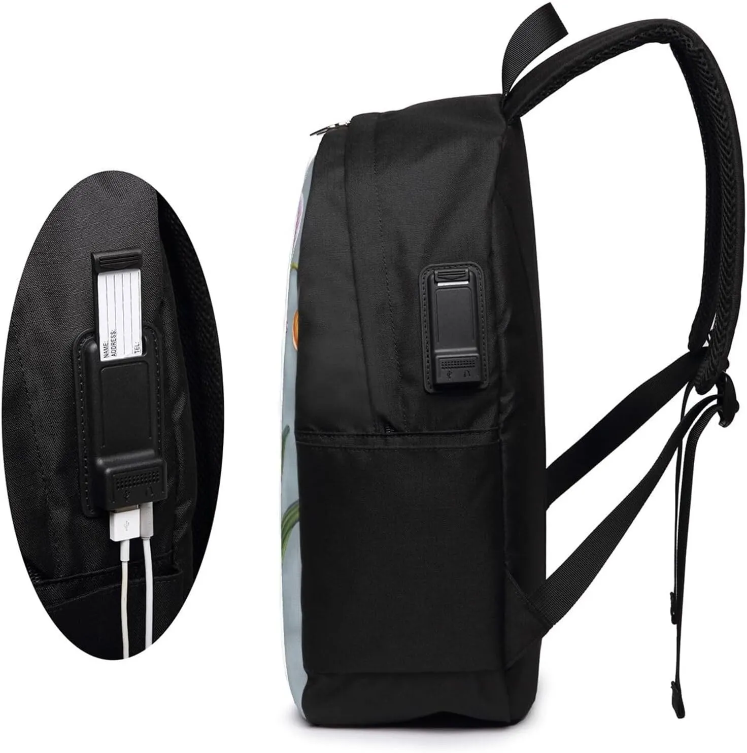 vacsAX Durable Ergonomic Backpack With - Large Capacity With USB Ports - Perfect For Women Men Blooming Orchids