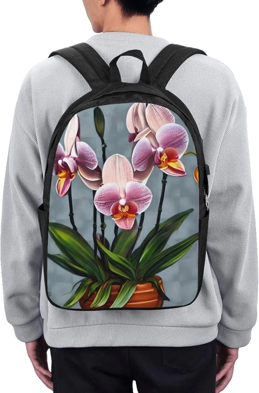 vacsAX Durable Ergonomic Backpack With - Large Capacity With USB Ports - Perfect For Women Men Blooming Orchids