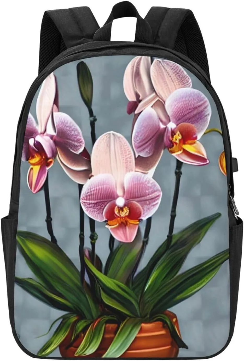vacsAX Durable Ergonomic Backpack With - Large Capacity With USB Ports - Perfect For Women Men Blooming Orchids