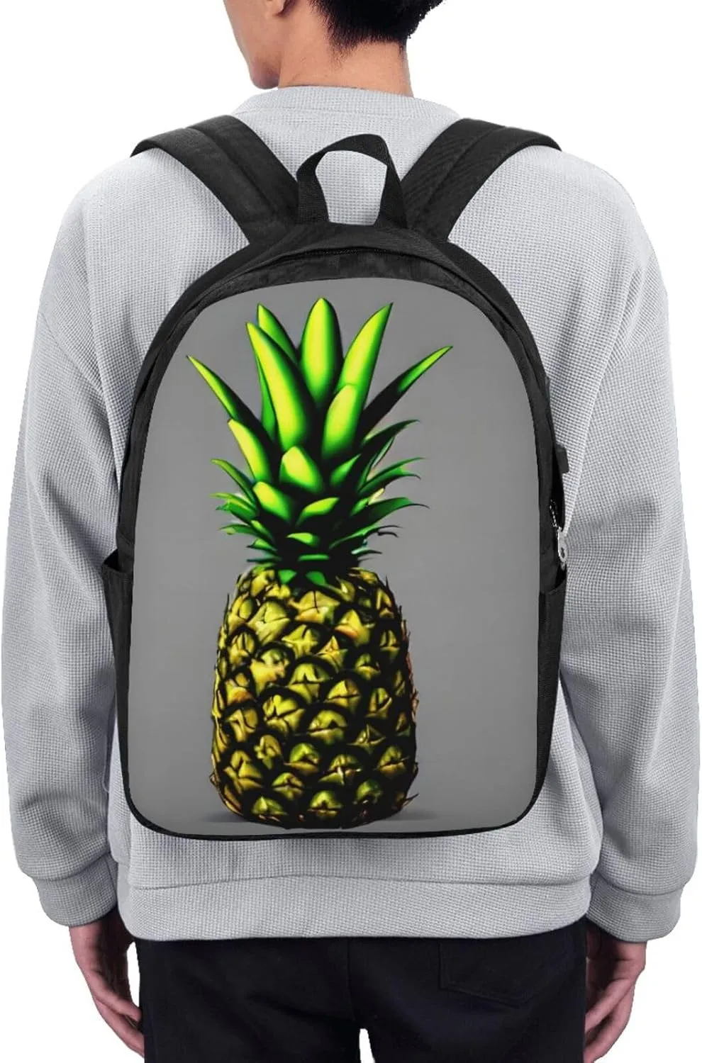 vacsAX Durable Ergonomic Backpack With - Large Capacity With USB Ports - Perfect For Women Men Cartoon Pineapple