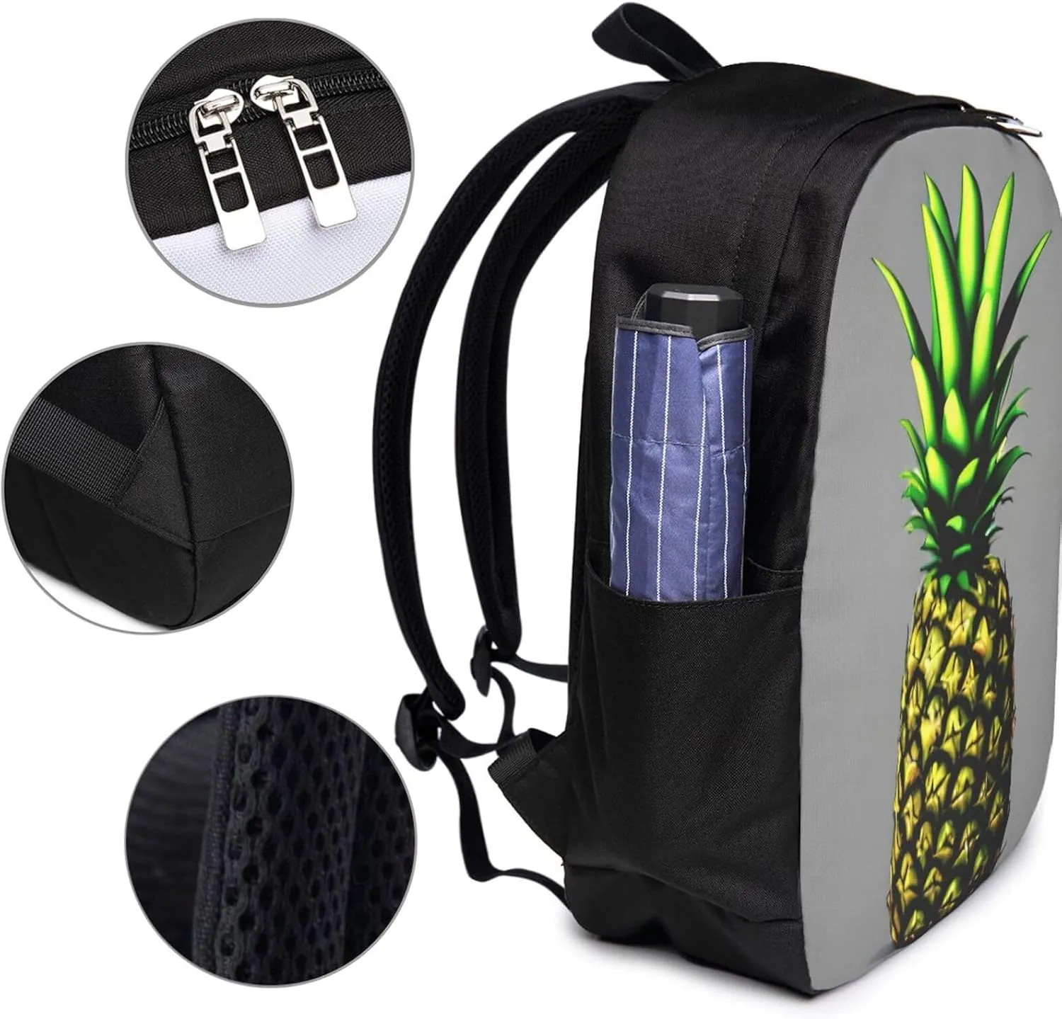 vacsAX Durable Ergonomic Backpack With - Large Capacity With USB Ports - Perfect For Women Men Cartoon Pineapple