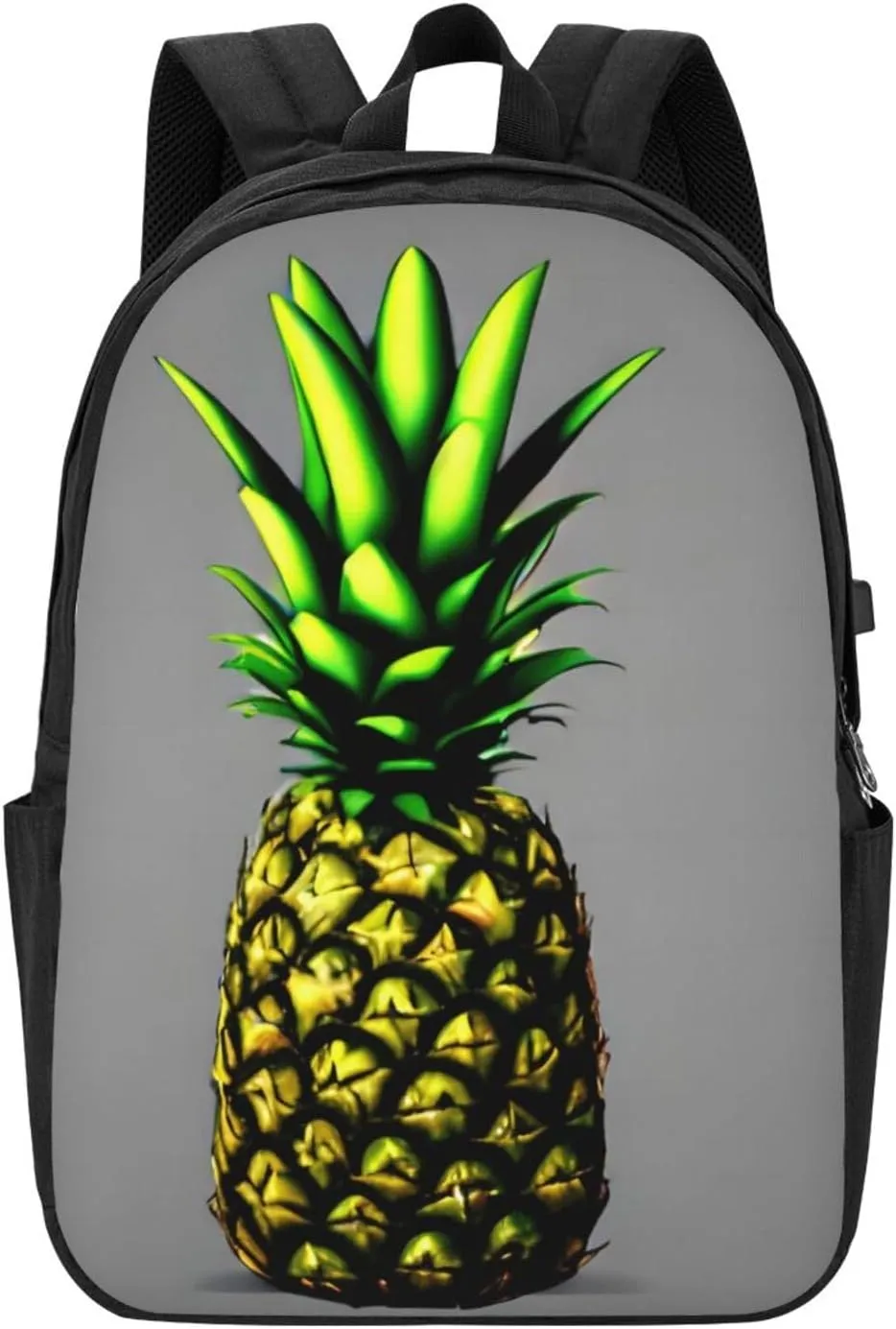 vacsAX Durable Ergonomic Backpack With - Large Capacity With USB Ports - Perfect For Women Men Cartoon Pineapple