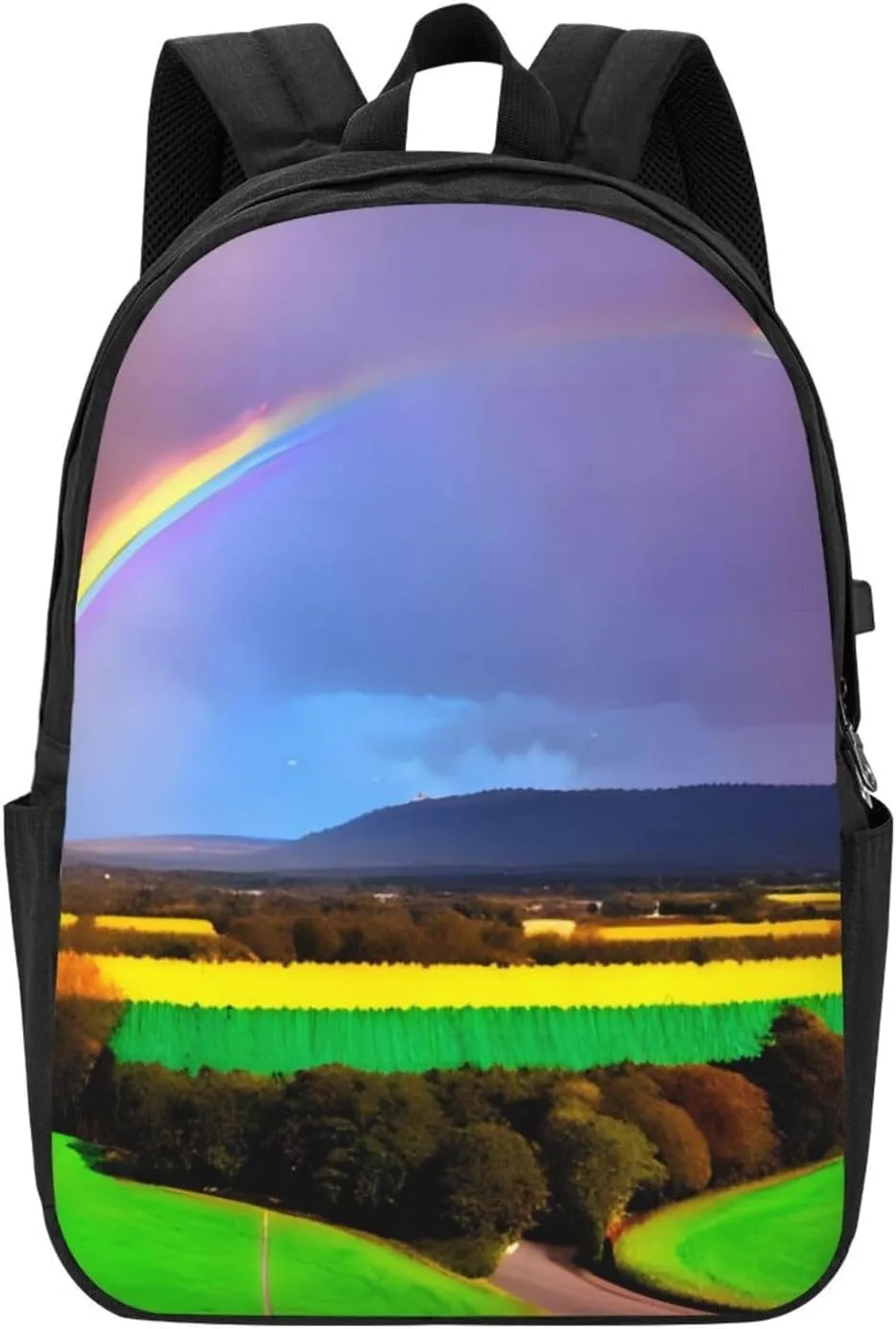 vacsAX Durable Ergonomic Backpack With - Large Capacity With USB Ports - Perfect For Women Men Evening Rainbow
