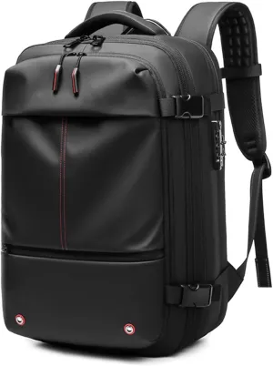 Vacspace Backpack, Vacspace Travel Bag with Vacuum, 40-60l Expandable Multifunctional Waterproof Anti-Theft Pack (Black-1.0)