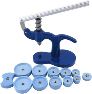 VALICLUD Durable Watch Case Press Tool Set Battery Remover Back Cover Closer Easy Use Design for Watch Repair Essential Tool for Watchmakers Includes Sturdy Dies Blue