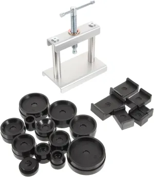 VALICLUD Watch Press Tool Set with 18 Molds Practical Watch Repair Tools for Battery Back Case Closure Fitting Tool for Quartz and Mechanical Watches