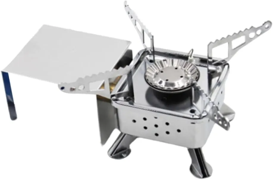 VANZACK Mini Camping Stove Portable Gas Cooker for Outdoor Cooking Lightweight and Design for Hiking Picnics and Camping Activities Silver