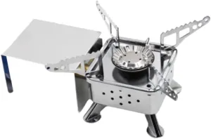 VANZACK Mini Camping Stove Portable Gas Cooker for Outdoor Cooking Lightweight and Design for Hiking Picnics and Camping Activities Silver