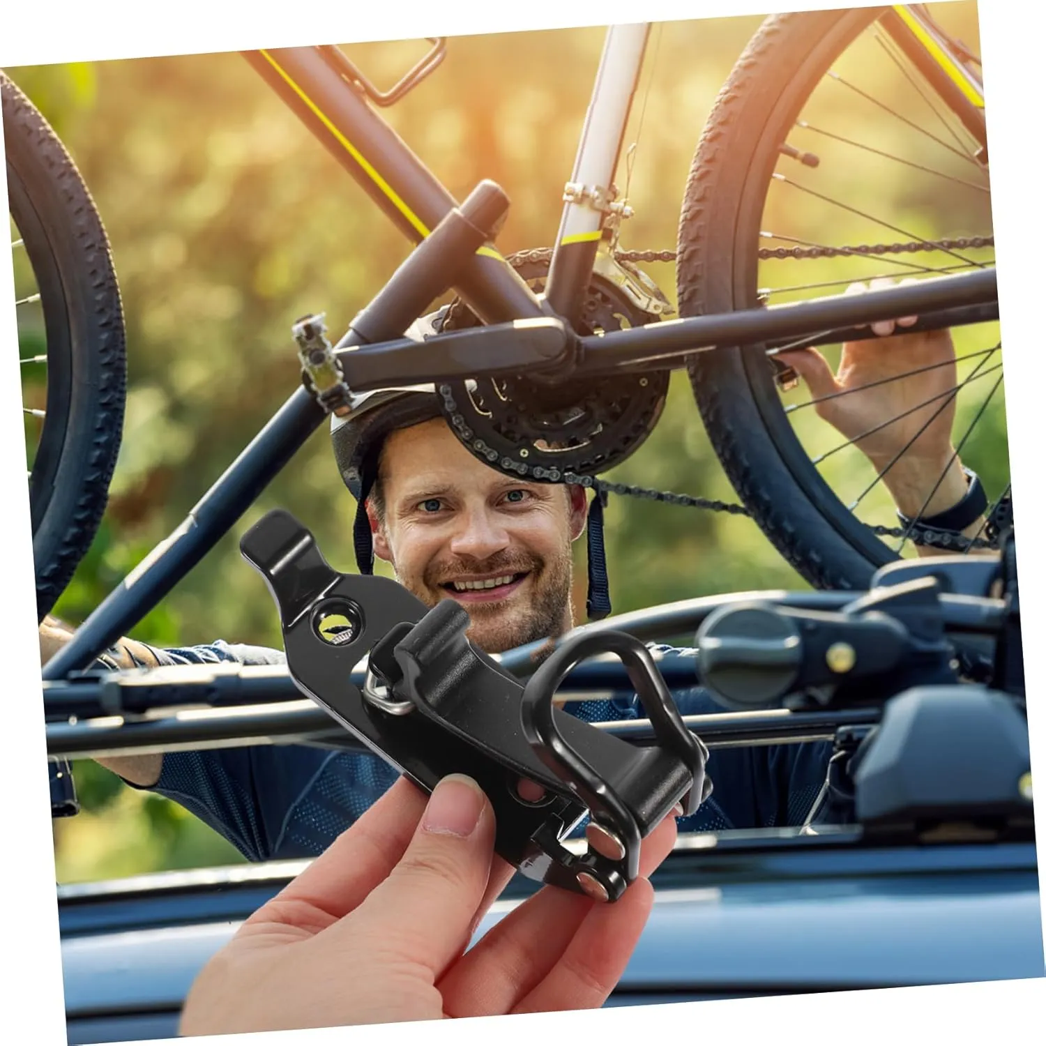 VICASKY 2pcs Metal Shovel Holder Rack Durable Car Mounting Clamp for Secure Tool Fixation Sleek Design for Roof Rack Accessories Easy Installation and Sturdy Construction