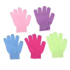 VICASKY 30Pcs Shower Gloves Exfoliating Bath Scrubbers for Back Massage Durable Five Finger Design Random Color for All Skin and Hard to Reach Areas Random Color
