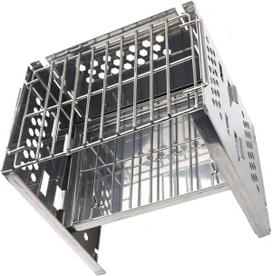 VICASKY Stainless Steel Bbq Grill Foldable Charcoal Grill for Outdoor Camping Compact Bbq Set Adjustable Grate Stove for Friends