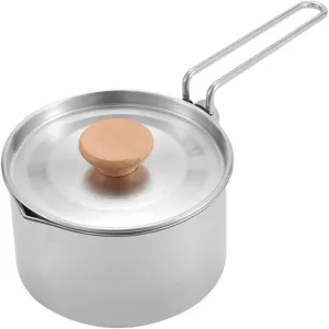 VICASKY Stainless Steel Camping Kettle Portable Outdoor Pot for Hiking Cooking and Brewing Durable and Multi Functional Camping Supplies
