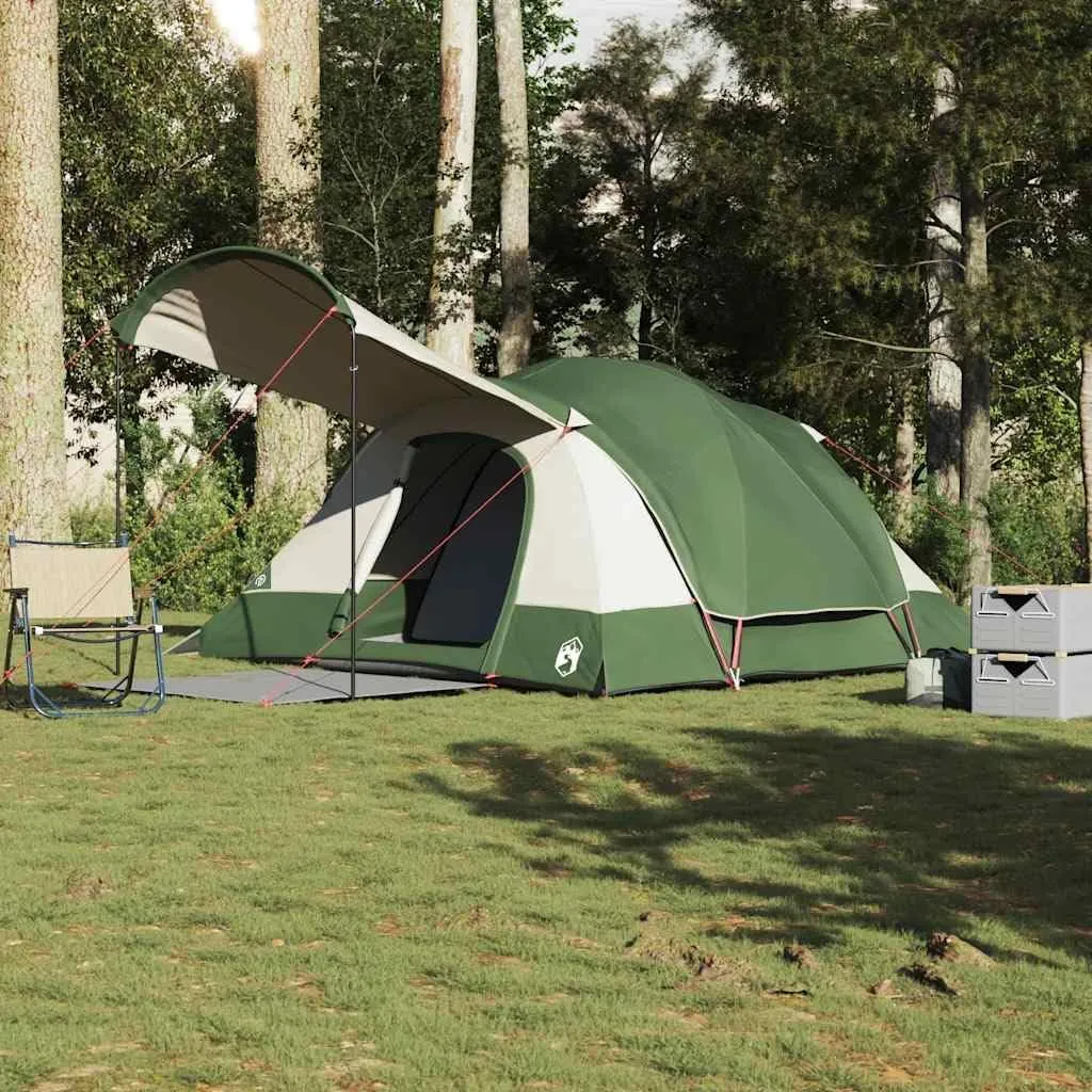 vidaXL 8-Person Family Tent - Spacious, Waterproof, Green Tunnel Tent for Outdoor Adventures with Removable Fly